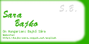 sara bajko business card