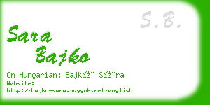 sara bajko business card